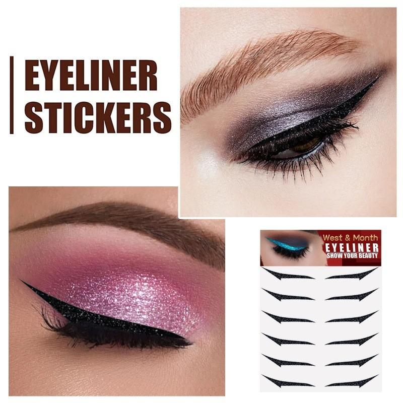 West Month Selbstklebende Eyeliner-Sticker Sechs Paare für Dramatische Augen-Make-up-Looks