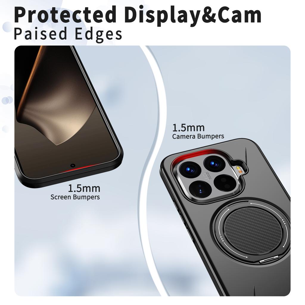 Armor Shockproof Phone Case For Xiaomi 15T Pro 360° Rotating Magnetic Metal Ring Bracket Cover For Xiaomi 14T Pro 17 Pro Max