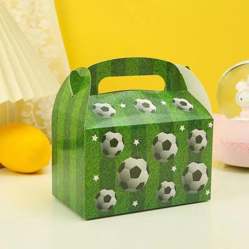 

12 шт./набор 6,3*3,54*3,54 дюйма Изысканный креативный спортивный ПЭ для вечеринок. Футбольный пончик торт Упаковка Подарочная коробка 16x9.5x9.5cm