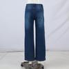 Women's Fashion Color Versatile High Waist Pocket Side Zipper Straight Leg Jeans