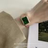 Chiets Classic Retro Small Green Watch Mesh Belt Simple Women'S Watch Square Versatile Student Watch Women'S Supply
