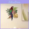 Parrot Iron 2d Wall Decor Ornament Bird Sculpture Hanging Artwork For Office Bar Indoor Outdoor