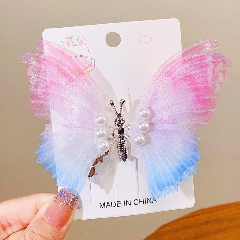 2023 Vintage Kid Butterfly Hairpins Beach Geometric Hair Clips Barrettes Side Clip For Girl Cute Hair Accessories Headdress Gift