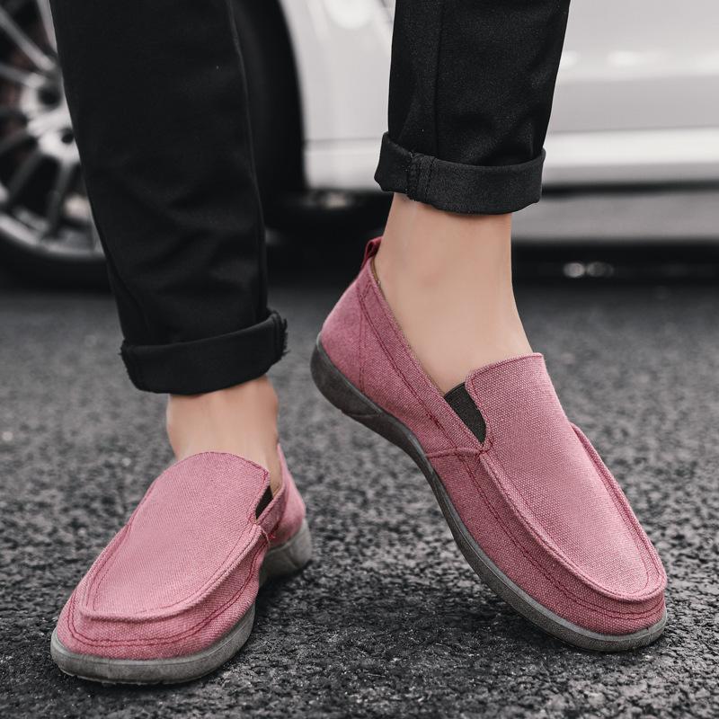 Streng ausgewählte Herren-Einzelschuhe mit weicher Sohle Doudou-Schuhe, neue Carlo Chi Canvas-Schuhe, zum Hineinschlüpfen, koreanische Version von Freizeitschuhen