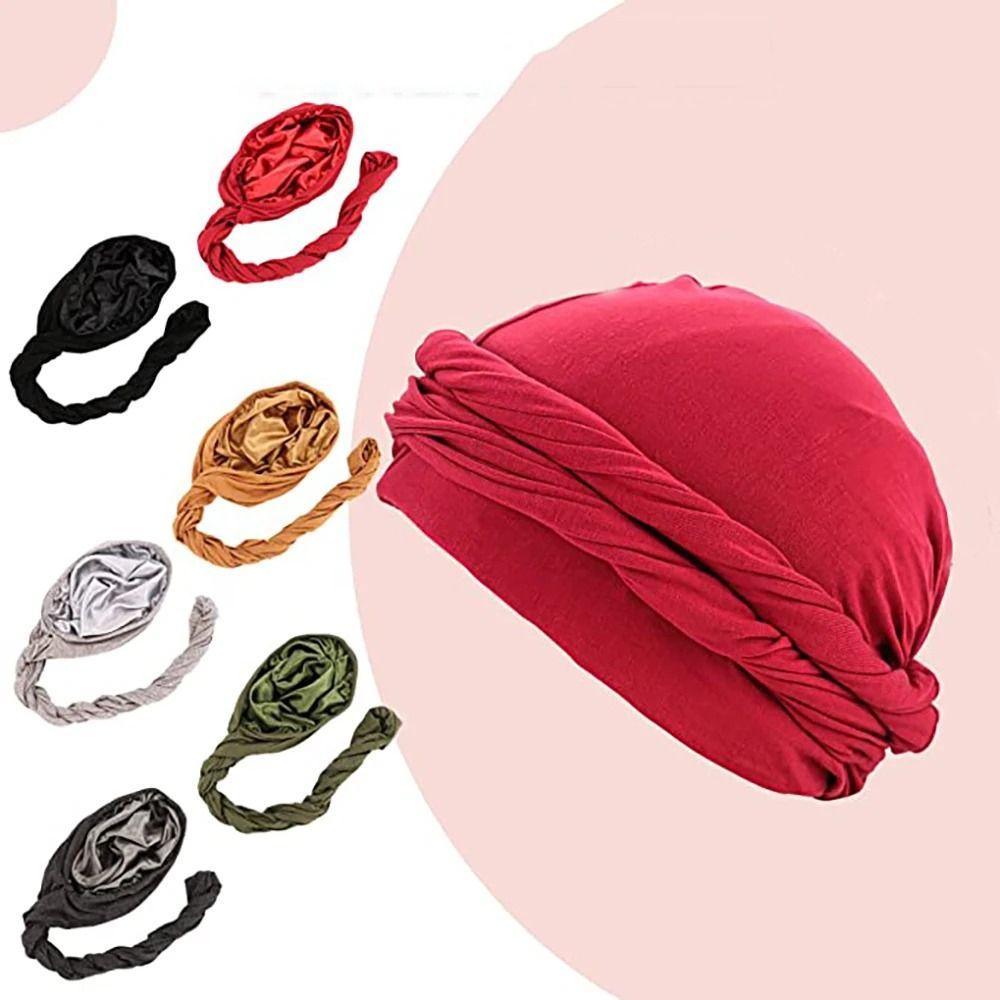 Burr Trim Pullover Turban Hat Fringe Head Wraps Docker Hat Men Braid Hat  Hiking