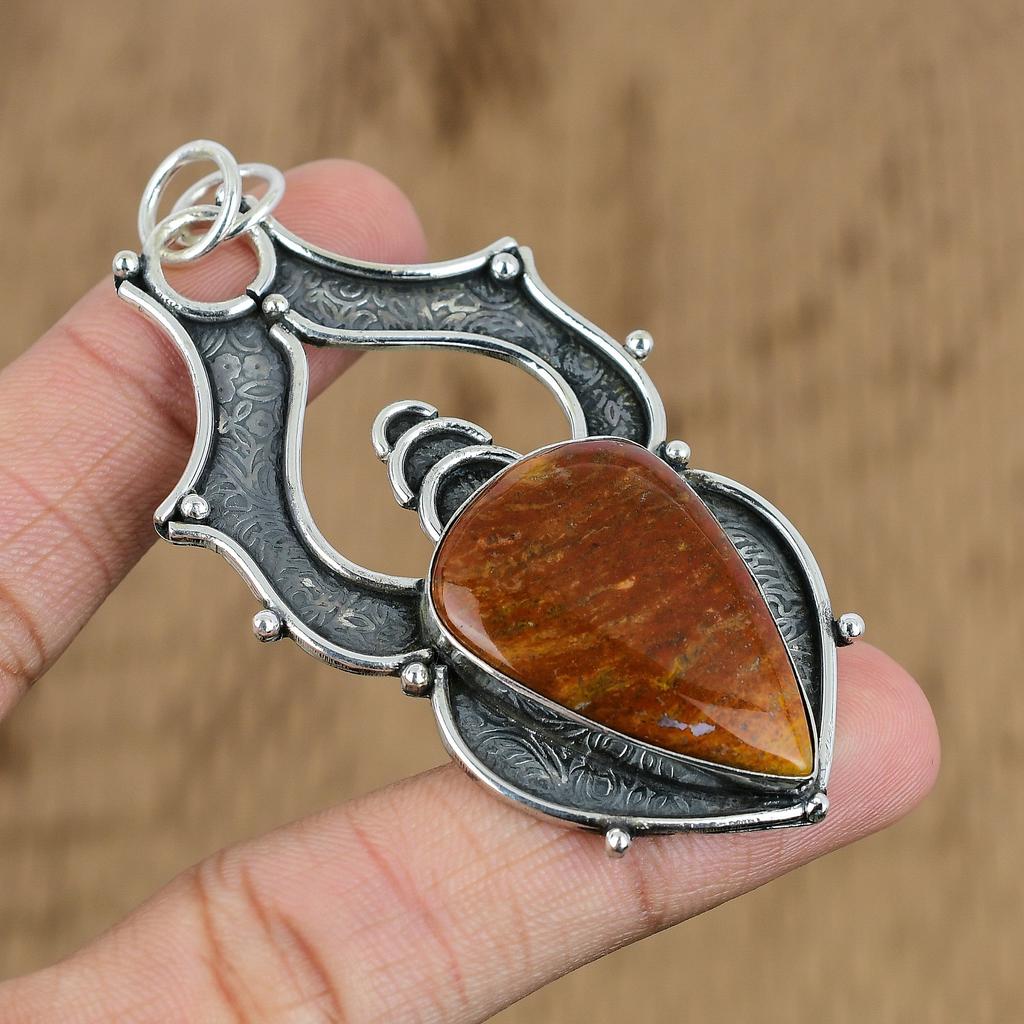 Gift For Her 925 Sterling Silver Natural Mookaite Gemstone Jewelry Pendant
