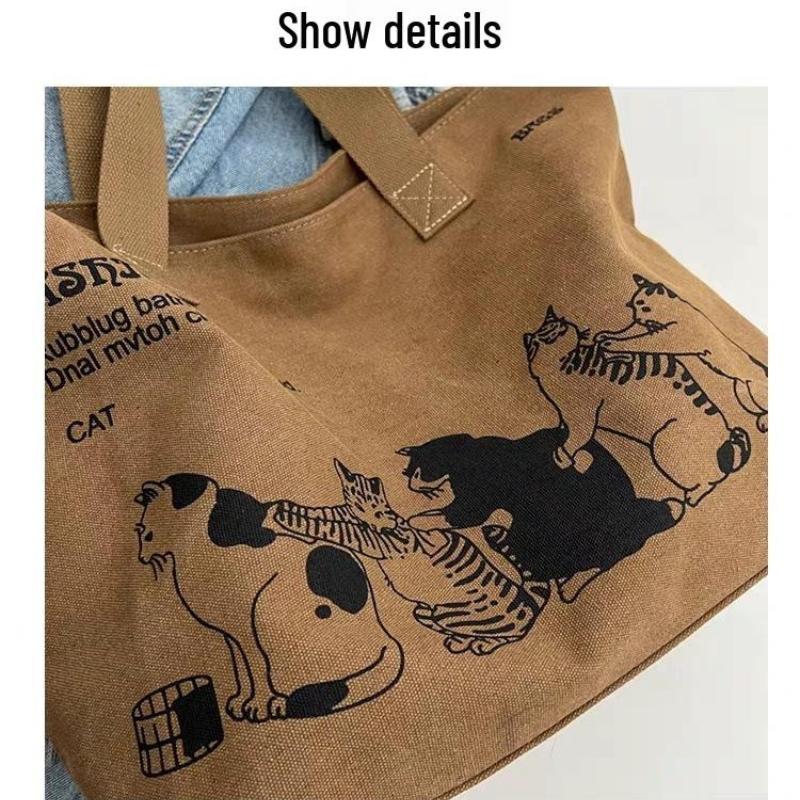 Frühling und Sommer Große Kapazität Canvas Tasche, Modische Damen Einzel Schulter Handtasche, Studentische Frühjahrs-Ausflugs-Reisetasche