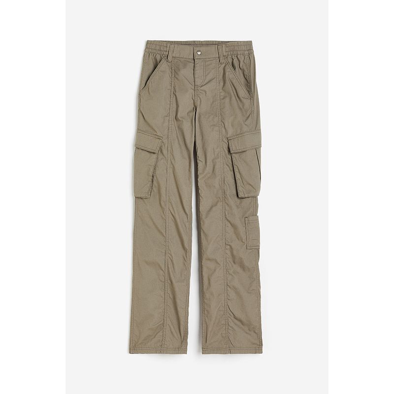 

HM Women s Clothes Casual Pants Autumn Function Sexy Sweet Cool Cargo Pants Loose Slim Looking Casual Straight Pants 1083344 Khaki Green 170/88
