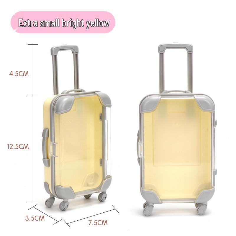 Kids' Mini Transparent Trolley Case for Toy Makeup & Eyelash Storage
