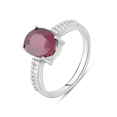 Silver Ring with Natural Ruby, Product Weight 3.14 Gr (2092681)