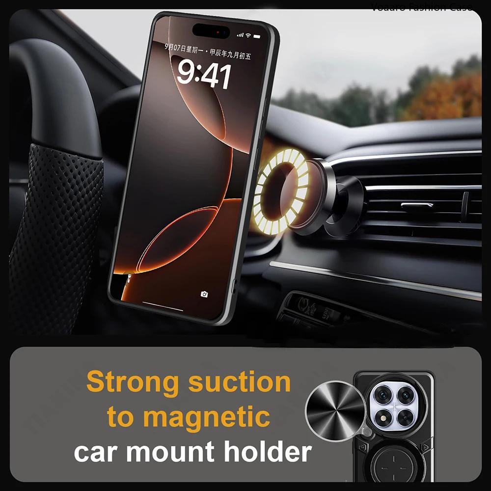 Slide Lens Armor Funda for Redmi Note 14 Pro 5G China Case for Xiaomi Redmi Note 14 Pro 5G Case Magnetic Ring Stand Cover