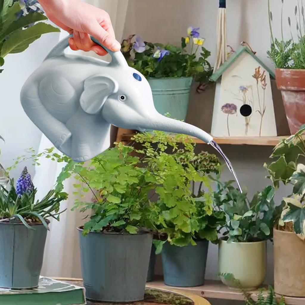 2 Liters PP Elephant Watering Can Plants Watering Pot 11.8x4.7x7inch Gardening Tool for Garden Flower