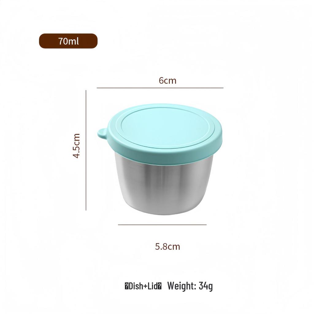 Portable Stainless Steel Sauce Cup with Leak-Proof Silicone Lid - Ideal for Outdoor Salads