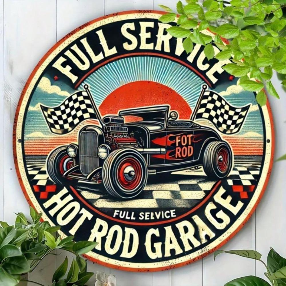 Vintage Hot Rod Garage Tin Sign 8x8 Inch Metal Wall Art Decor Kitchen Bar Cafe Home Plaque