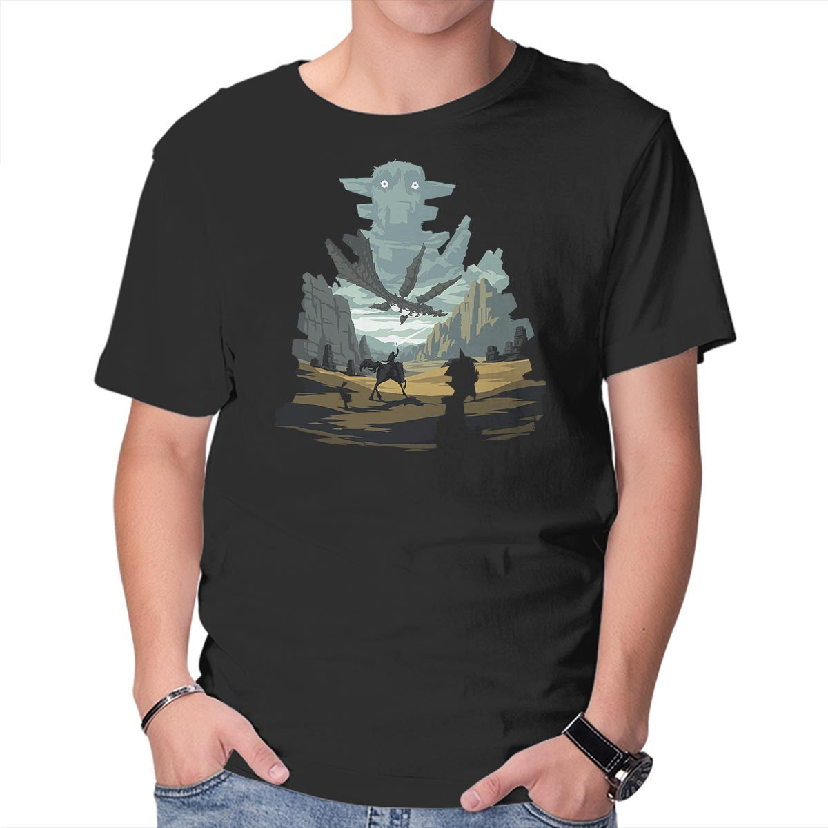 Unisex Crew Neck T-Shirt The Knight Graphic Short Sleeve Casual Tee S