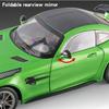 Velký 1:18 Mercedes-Benz AMG GTR model auta Kovové tlakově lité vozidlo Sběratelské hobby zvuková a světelná stahovací miniaturní hračka pro chlapce, děti dárek