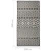 VidaXL Tapis à tissage plat d'extérieur 100x200 cm Rayures noires