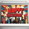 Superhero City Birthday Party Supplies Backdrop Comic Style Building Landscape Decoration Baby Shower Photo Backdround Kid Gift558