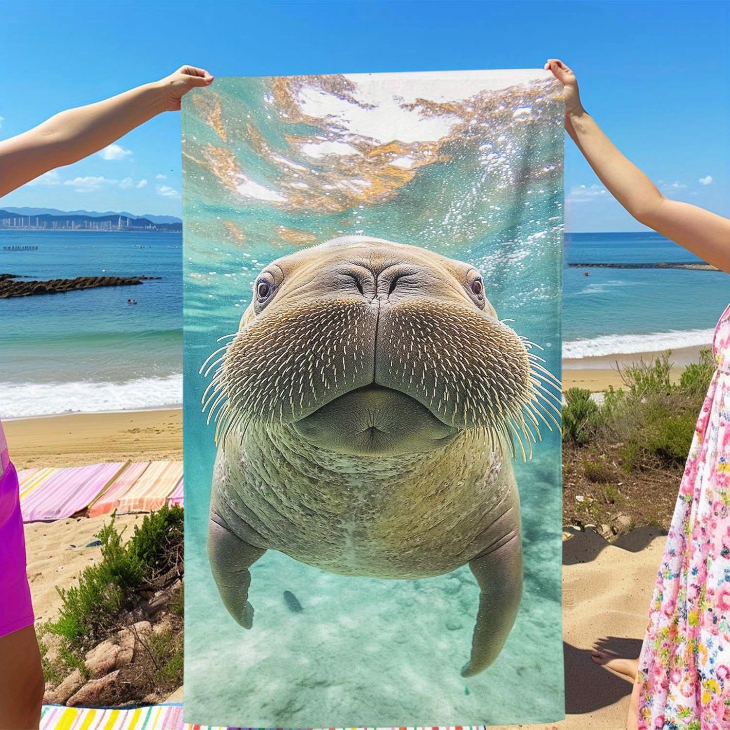 Prosop de Plajă Capybara Amuzantă Bând Suc de Portocale Imprimare 3D Prosop Animal Noutate Foarte Absorbant Pentru Plajă de Vară Exterior 50x100cm