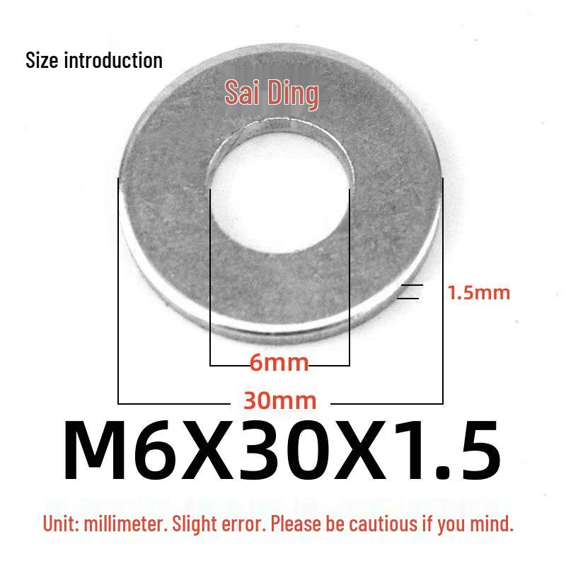 GB96 Zinc-Plated Iron Flat Washer 4.8 Grade, Oversized and Thickened with Hole