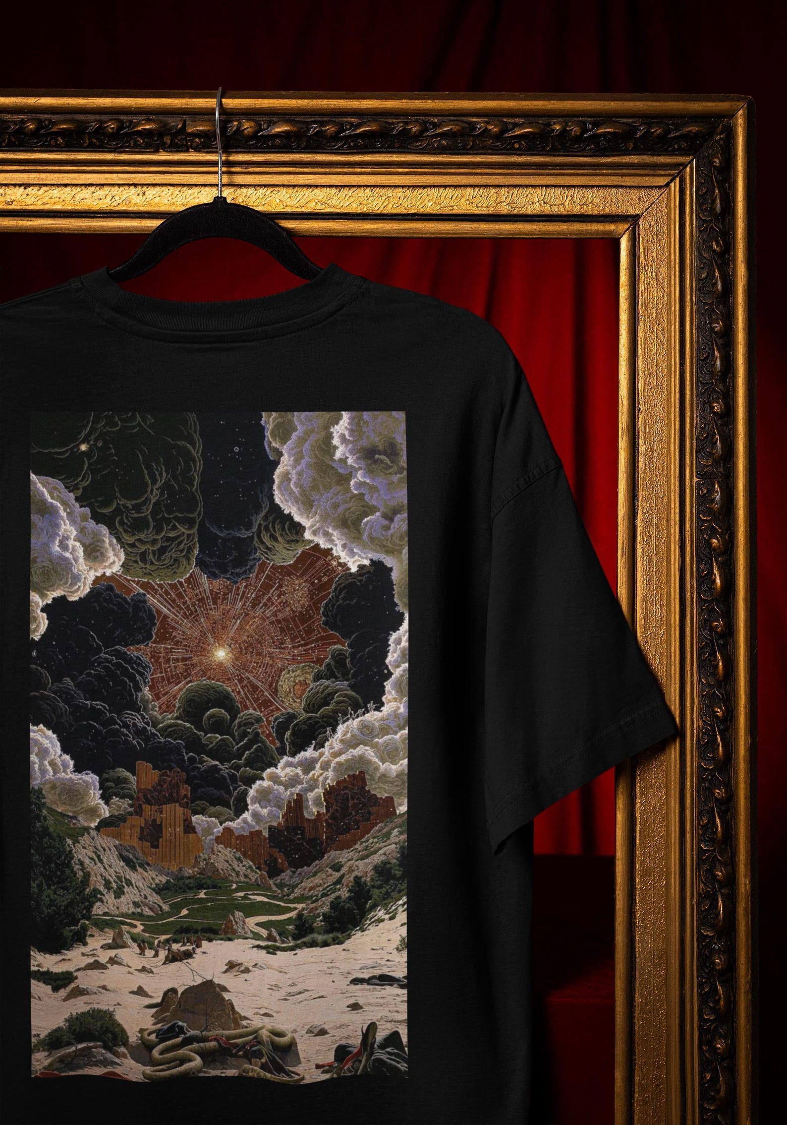 Surreal Cosmic Explosion T-Shirt, Fantasy Landscape (Unisex S-4XL) Comfort Colors® M