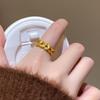 Elegant Flower-Carved Coin Ring: Women's Exquisite Luxury Jewelry for Everyday Style