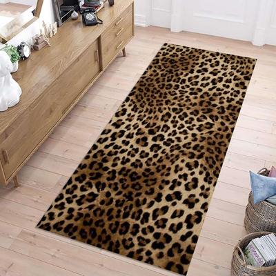 Leopard Print Runner Rug AAnimal Fur Texture Print Home Decor Mat Non-Slip Hallway Autumn Winter Decor Carpet Bedroom Decor
