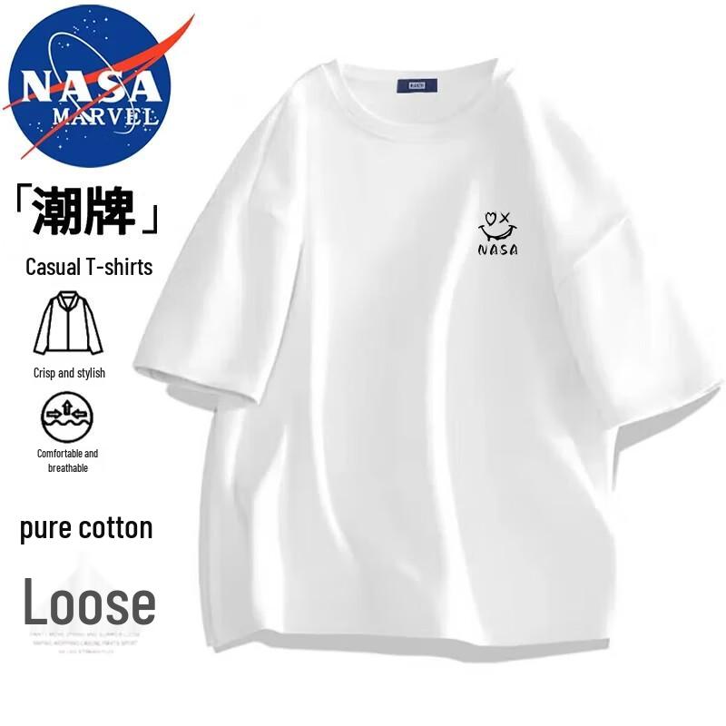 NASA Marvel Unisex Loose Fit Crewneck Cotton T-Shirt