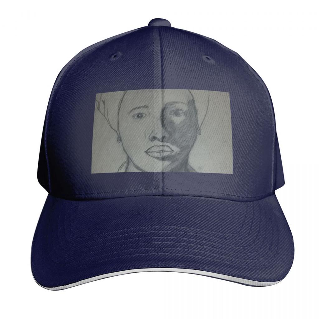 Woman Drawn With Charcoal Baseball Cap Snapback Flat Bill Strapback Dad Hat Six Panel Structured Crown