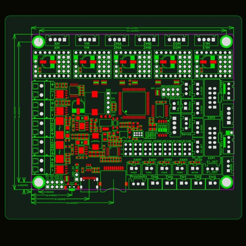 SKRat V1.0 3D Printer Motherboard Onboard CAN Bus Control Board ARM STM32G0B1VET6 32bit Support ADXL345 VIN12V/5V