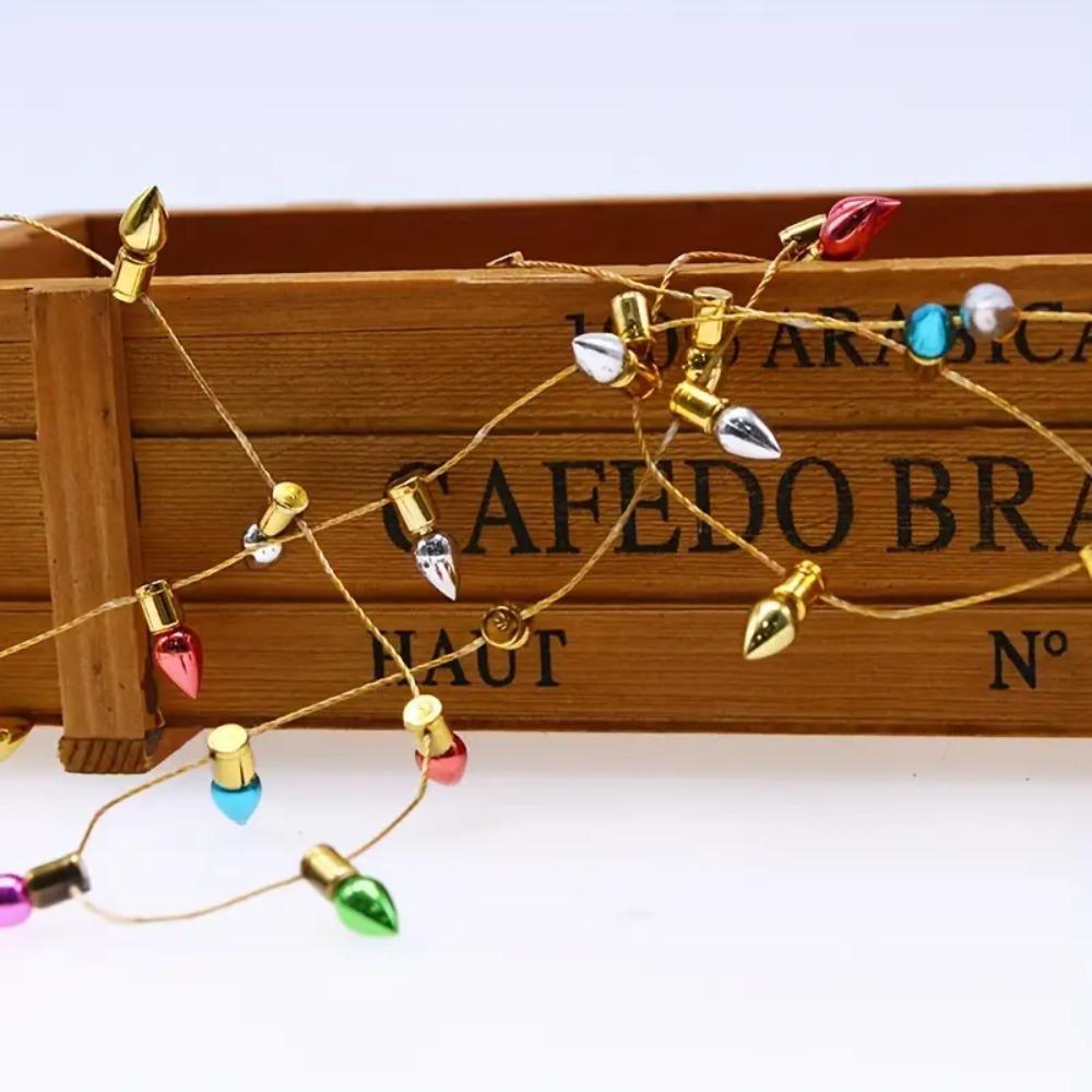 Colorful Fake Light String 5M Christmas Light Bulb Beads  Xmas Tree