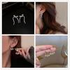 Women's Dongdaemun Bow Fashion Earrings: Cute & Simple Ear Hooks with Elegant Temperament