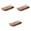Setomonohonpo Set of 3 Lattice Oribe Hamatsuki Pottery Plates X X Ceramic Long Plates (Setomonohonpo) [20 10.5 3.5 Cm]