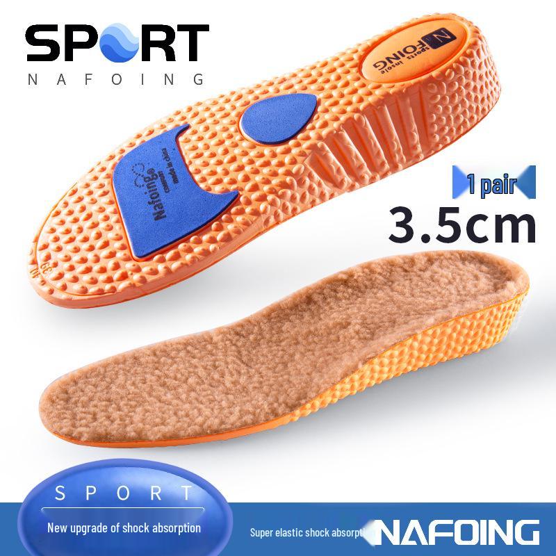 Women's Winter Wool Insole: Velvet, Sweat-Wicking, Shock-Absorbing, Height-Boosting Pad for Martin Boots.