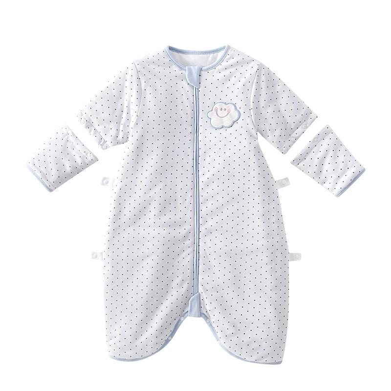 Infant Sleep Sack With Leg Separation 600g Warmth Cotton Detachable Sleeves Anti-Kick Design Toddlers 1-3 Years