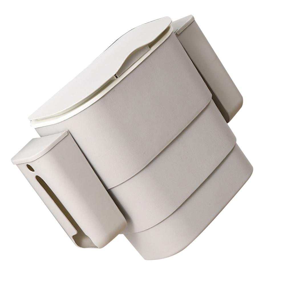 Hanging Trash Can with Lid Large Capacity Wall Mounted Garbage Can for Kitchen Cabinet Bathroom Light Gray