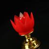 LED Lotus Lamp Simulated Candle Wick Design Soft Natural Light Lotus Flower Light Buddha Lamp Decoration Red