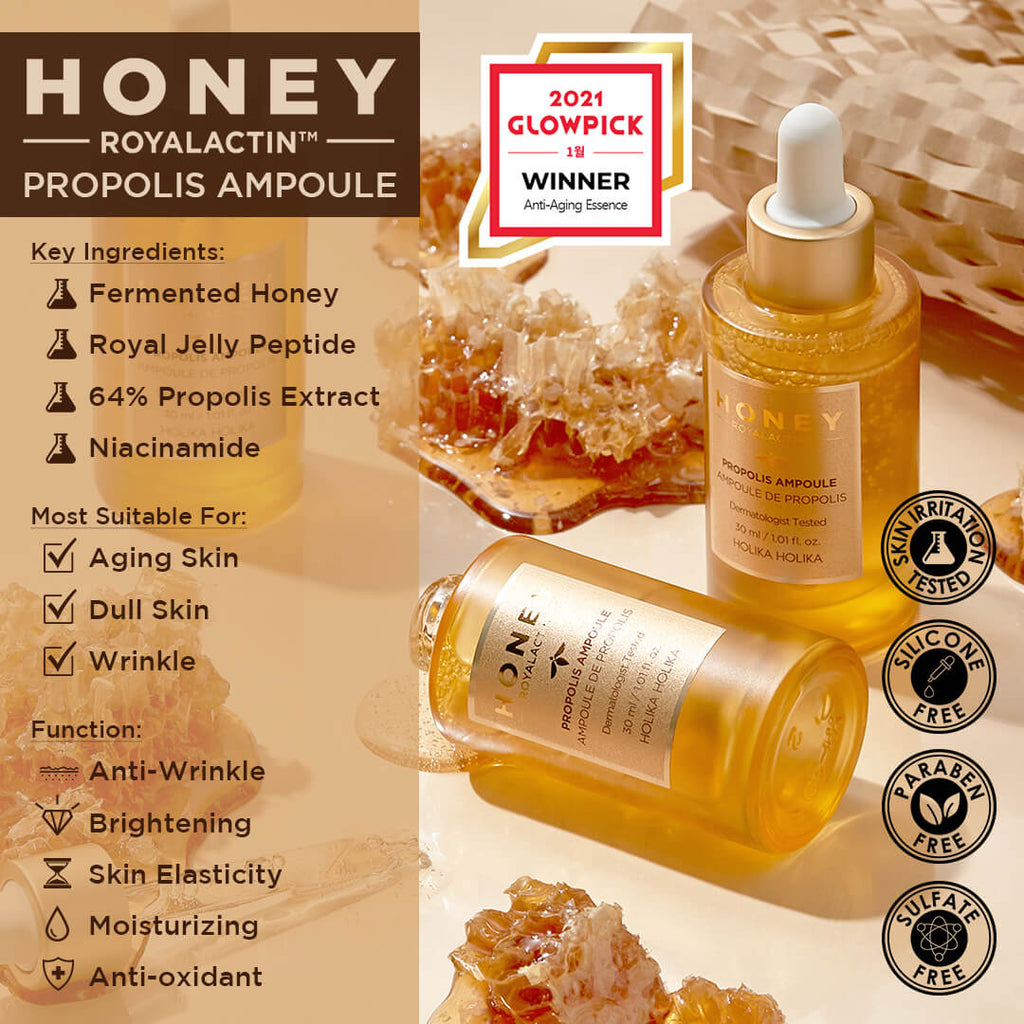 HOLIKA HOLIKA Zestaw ampułek Miód Royalactin Propolis 2 szt. + LOSOWY PREZENT