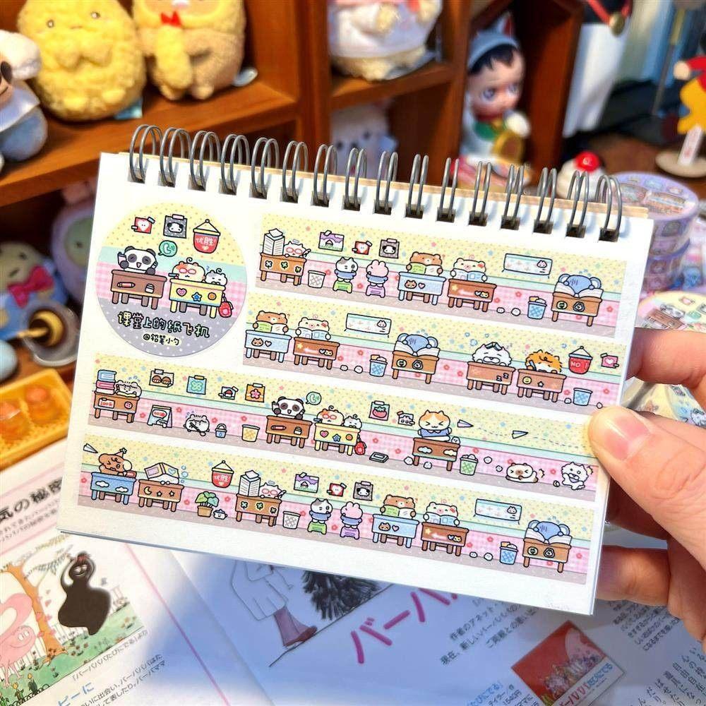 Washi Tape Stickers, Cute Small Class Good Night Design, 1 Roll Set, Washi Material, Campus & Home Scene Decoration,