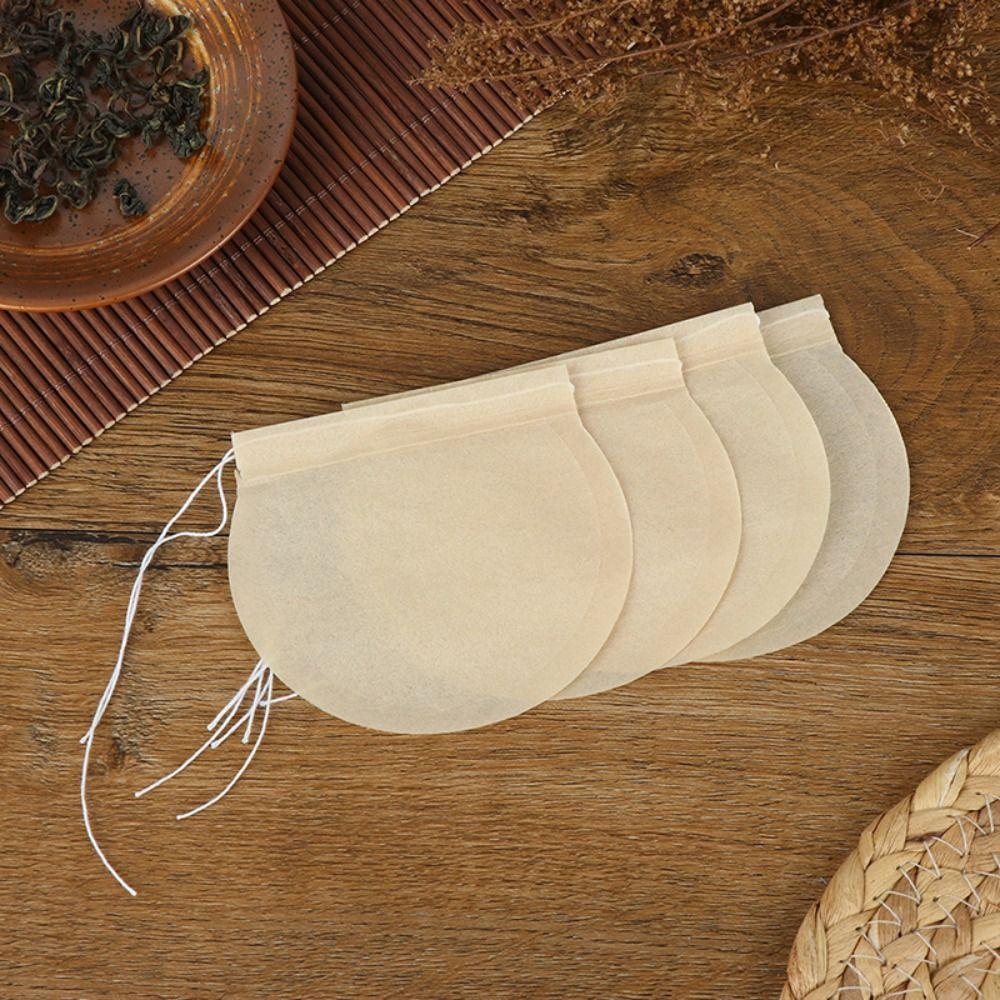 100Pcs Portable Disposable Tea Bags Filter Bags with String Heal Seal Strainer Empty Filter Paper Teabags Eco-Friendly