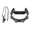 Handheld Tambourine with Hanging Decor Metal Bells Half Moon Drum Black Hand Percussion Instrument f