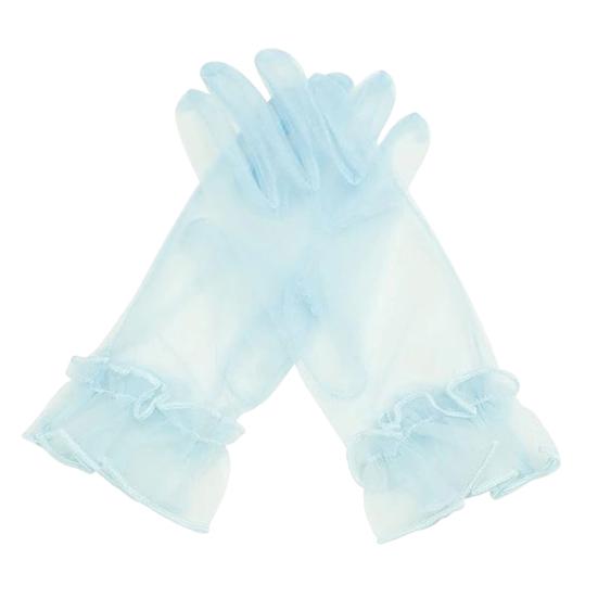 

Жіночі прозорі короткі рукавички з воланами з тюлю, ретро-стиль, весільні, для випускного, вечірні, косплею, вечірки, сценічного костюма