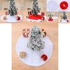 Elegant Red And White Trim Christmas Tree Skirt Soft Fabric Modern Holiday Decor