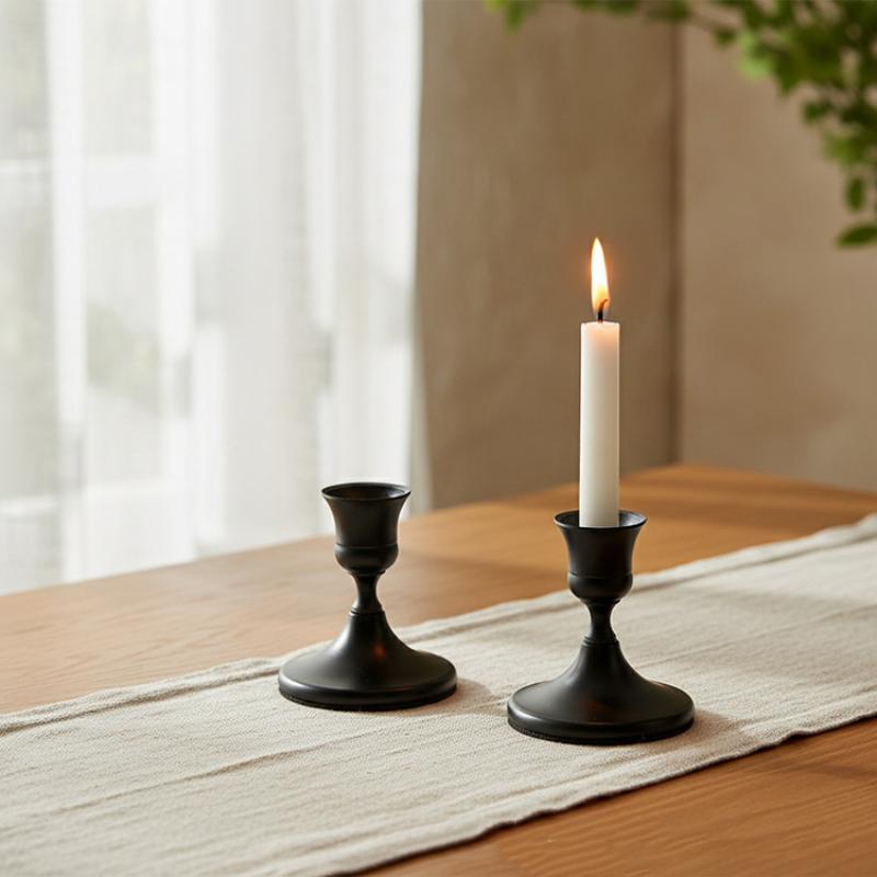 Vintage Decorative Iron Candlestick Gold Silver Taper Candle Holder Christmas Birthday Party Wedding Dinner Table Centerpiece
