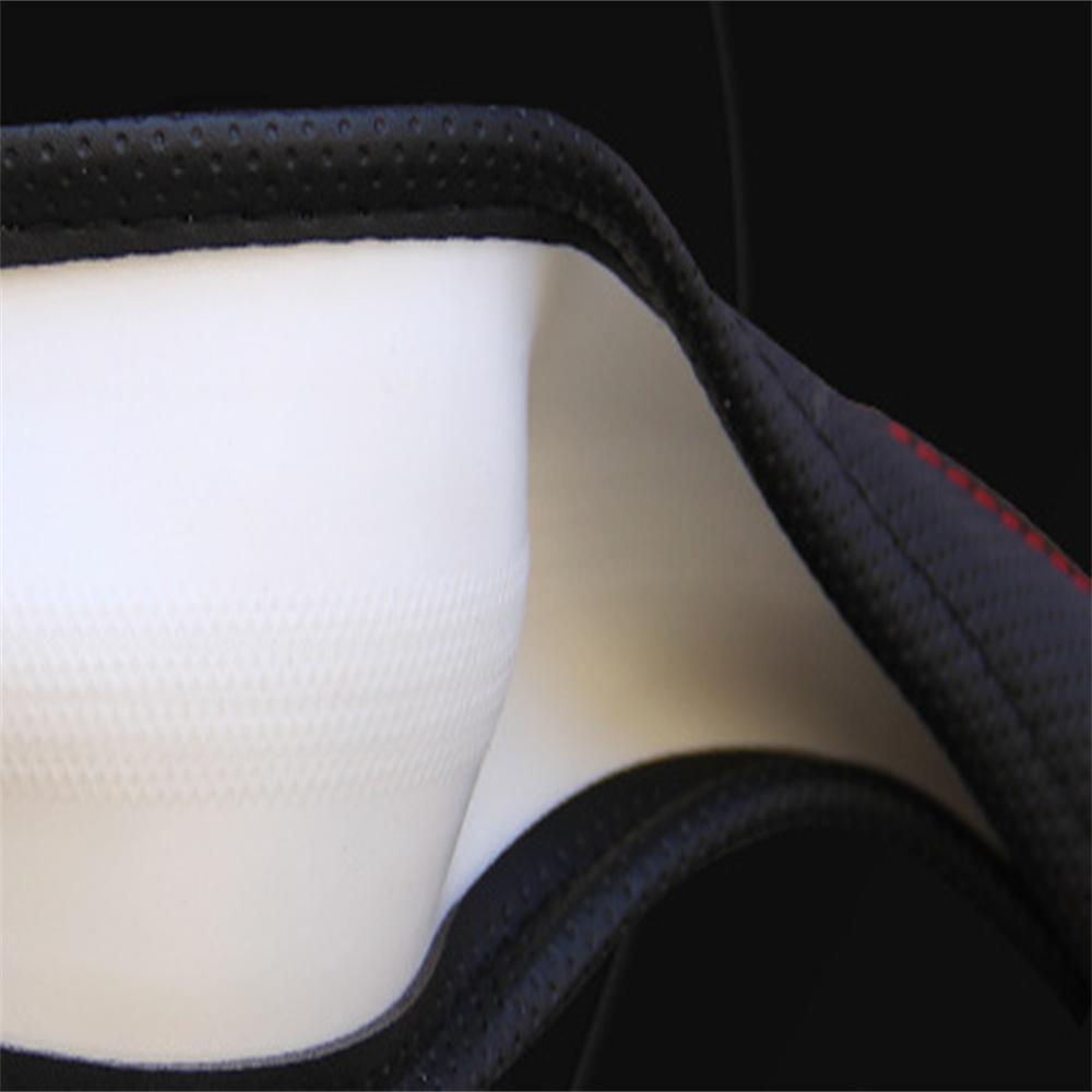 38cm Universal Car Steering Wheel Protector Cover Anti-skip PU Leather Black+Red