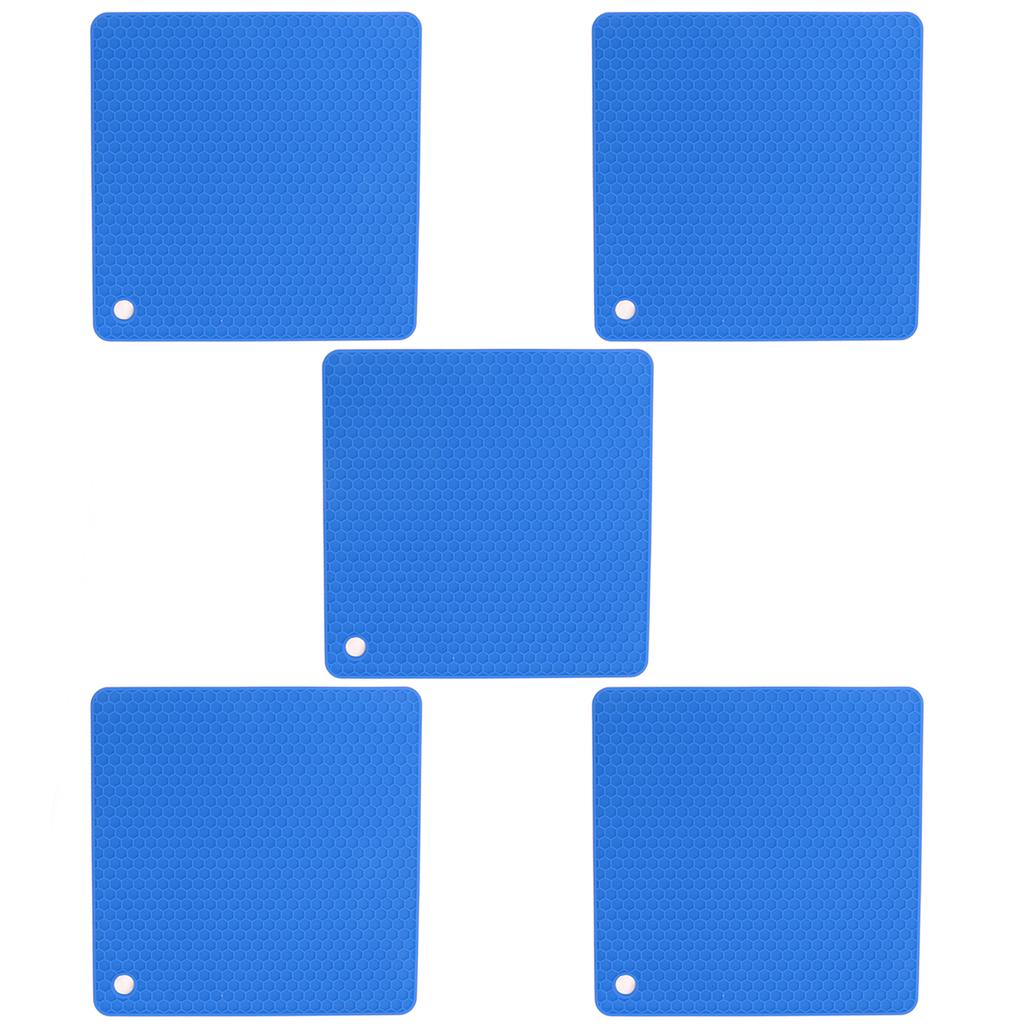 5 Stück Silikon Topflappen Matte Hitzebeständig Rutschfest Quadrat Waben Untersetzer Matte Hitzepads für