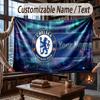 Custom Name Flannel Throw Blanket Chelsea FC Pattern Warm Home Decoration