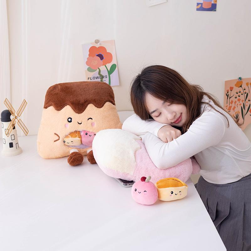 A Bag of Food Snack Pudding Plush Pillow Cartoon Mini Fruit Candy Dolls Stuffed Toys Sofa Cushion Christmas Birthday Gift
