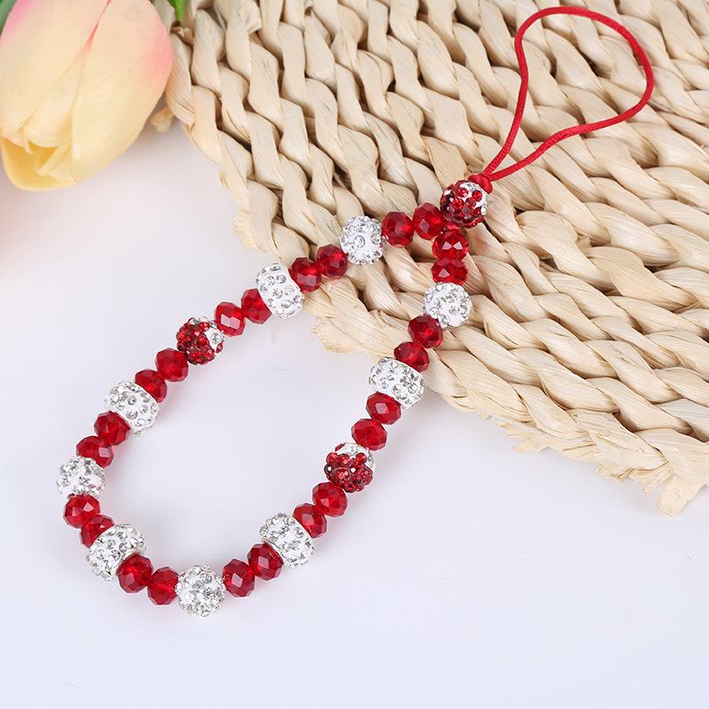 Handy-Lanyard mit Diamantenbesatz, Blumenanhänger und Quaste