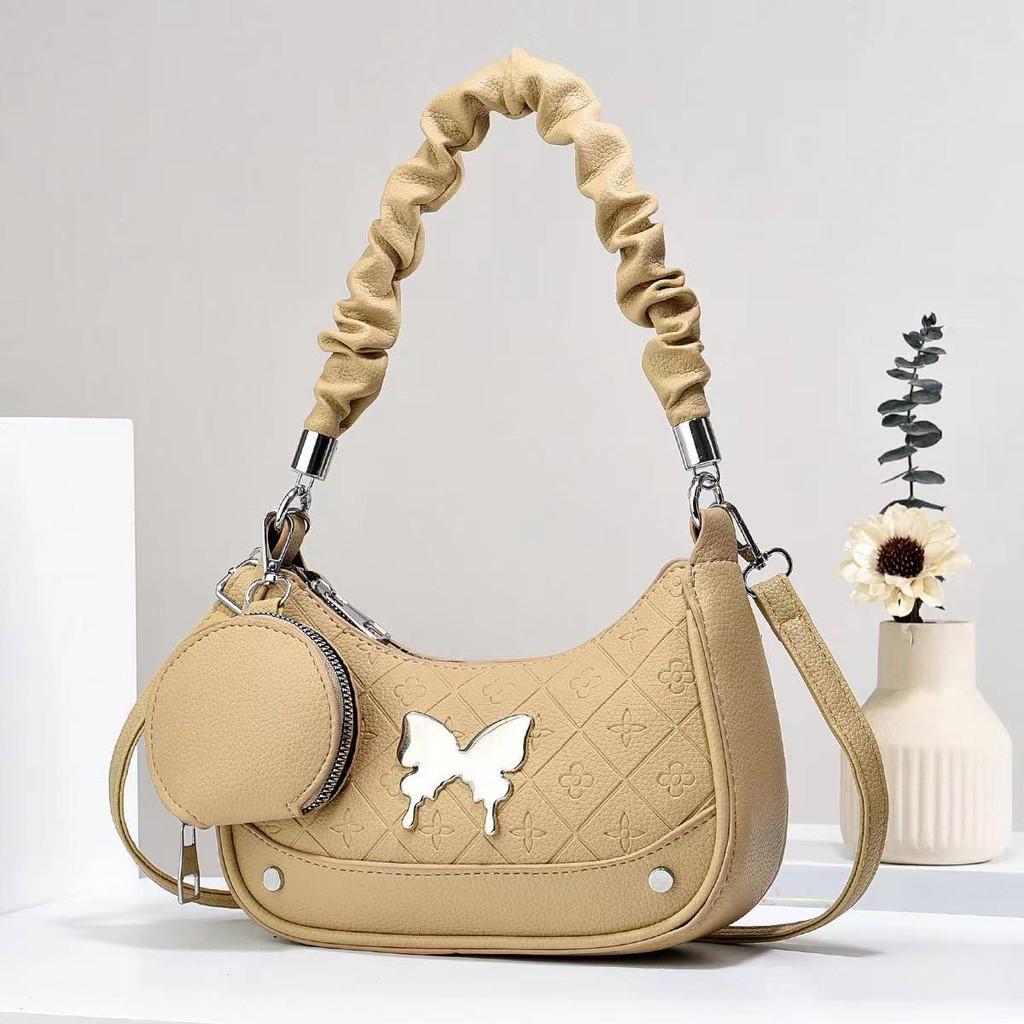 Trendy Small Quilted Butterfly Shoulder Bag With Soft Texture And Multiple Colors